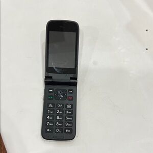 Black Flip Cell Phone with Large Button Keypad